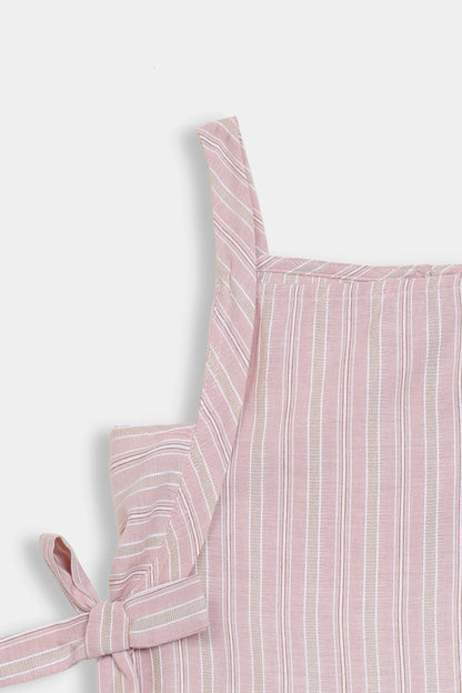 Striped Top With Bow Details - Cougar Clothing