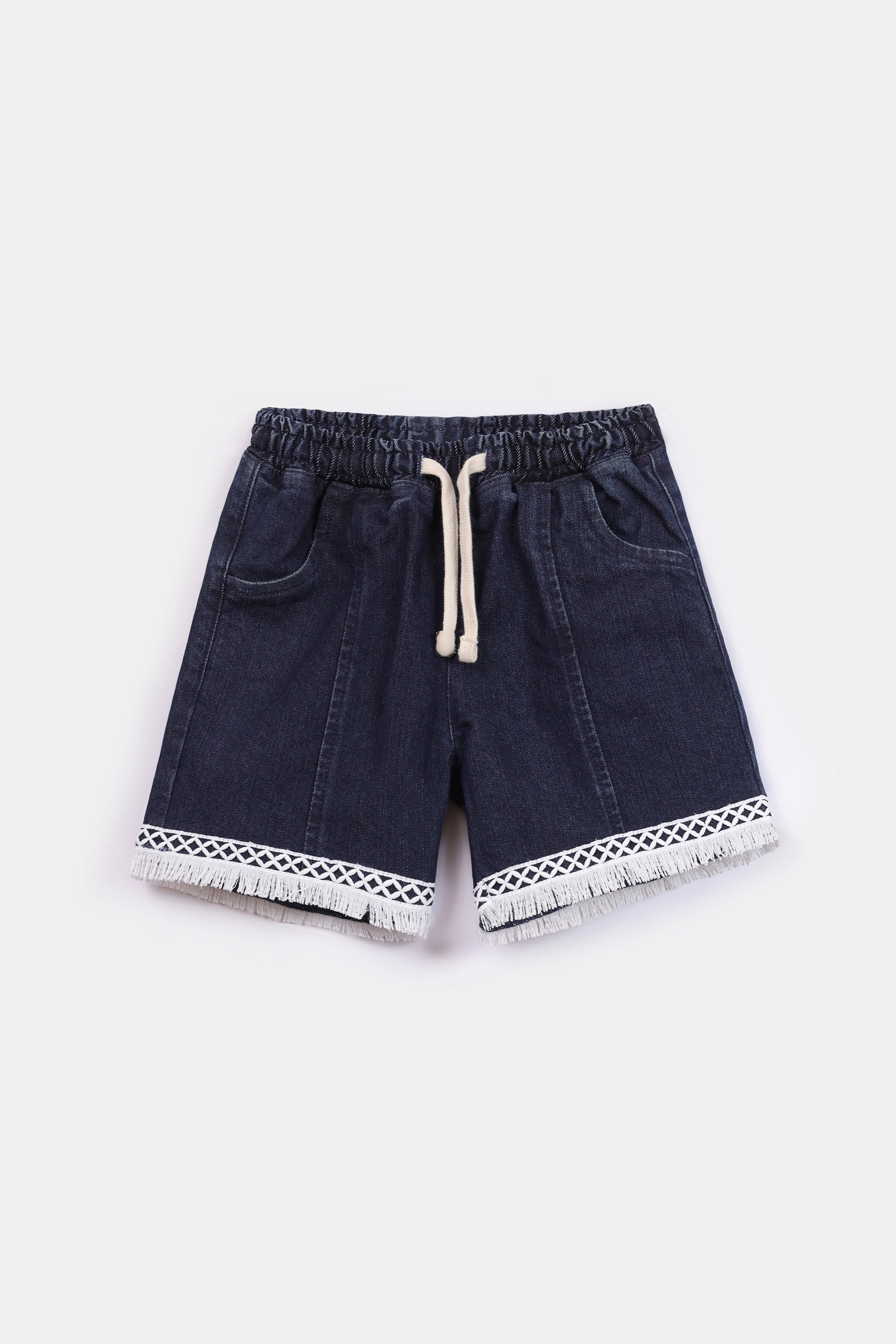 Laced Denim Shorts - Cougar Clothing