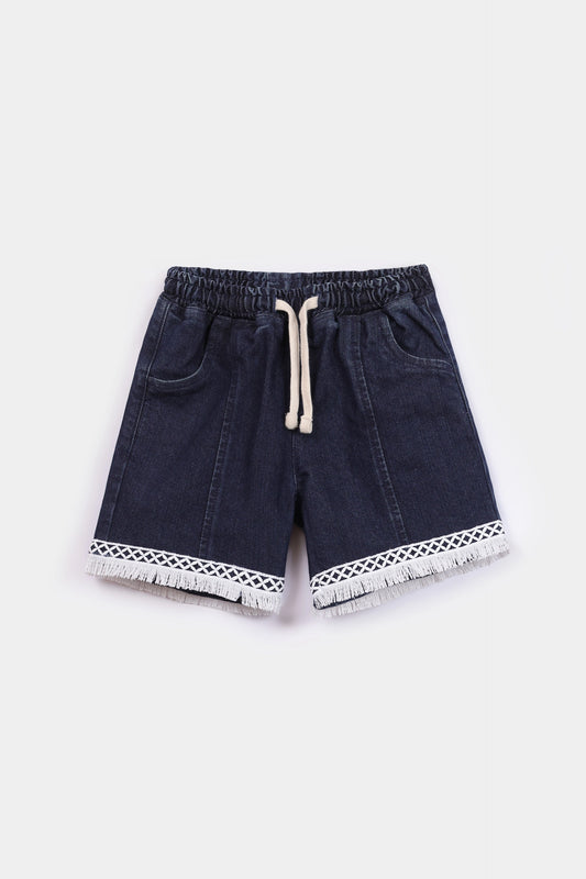 Laced Denim Shorts - Cougar Clothing