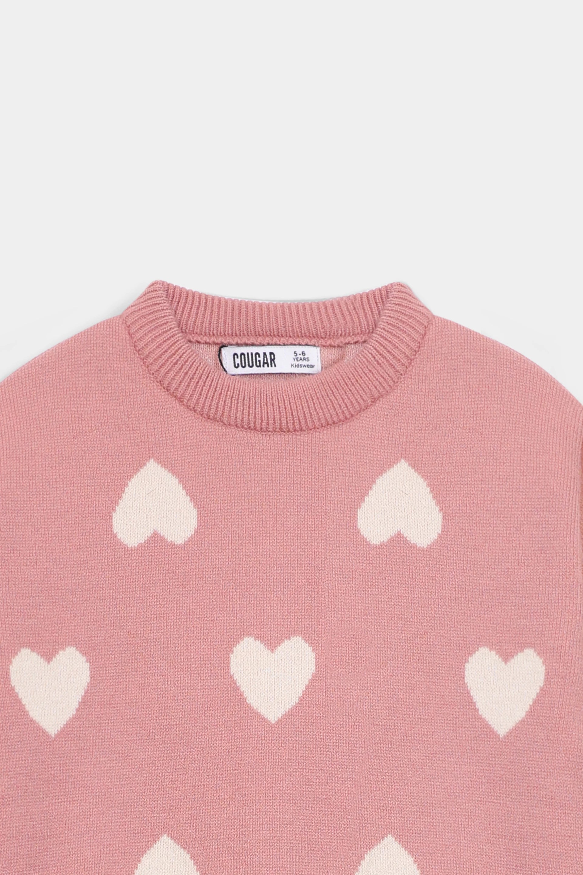 Heart Jacquard Knit Sweater - Cougar Clothing
