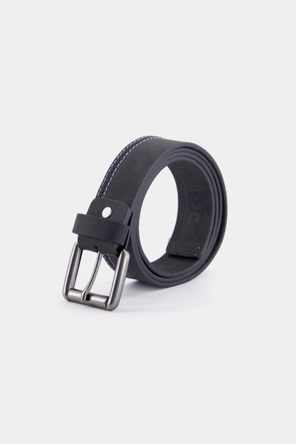 Leather Belt With Side Stitches - Cougar Clothing