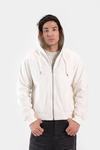 Cotton Jacket With Drawstring Hood - Cougar Clothing