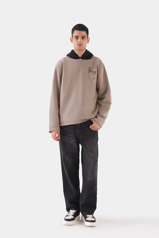 Contrast Hood Fleece Hoodie - Cougar Clothing