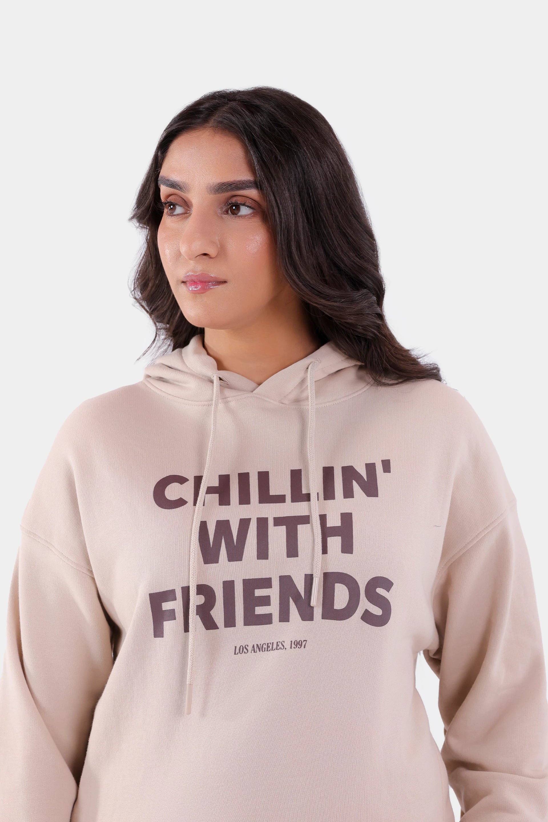Text Print Terry Hoodie - Cougar Clothing