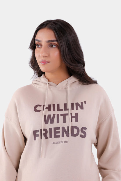 Text Print Terry Hoodie - Cougar Clothing