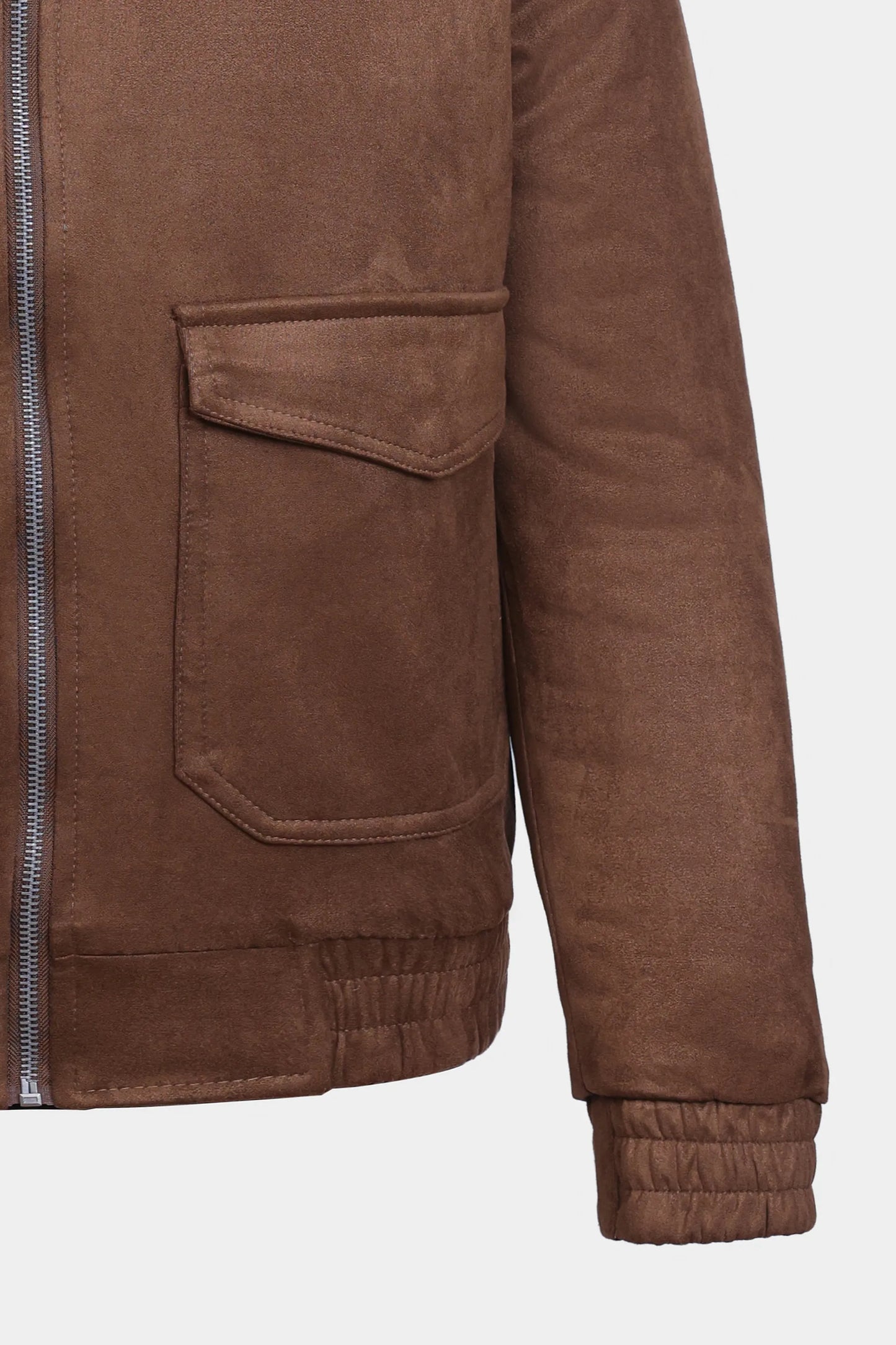 Faux Suede Ribbed Jacket - Cougar Clothing