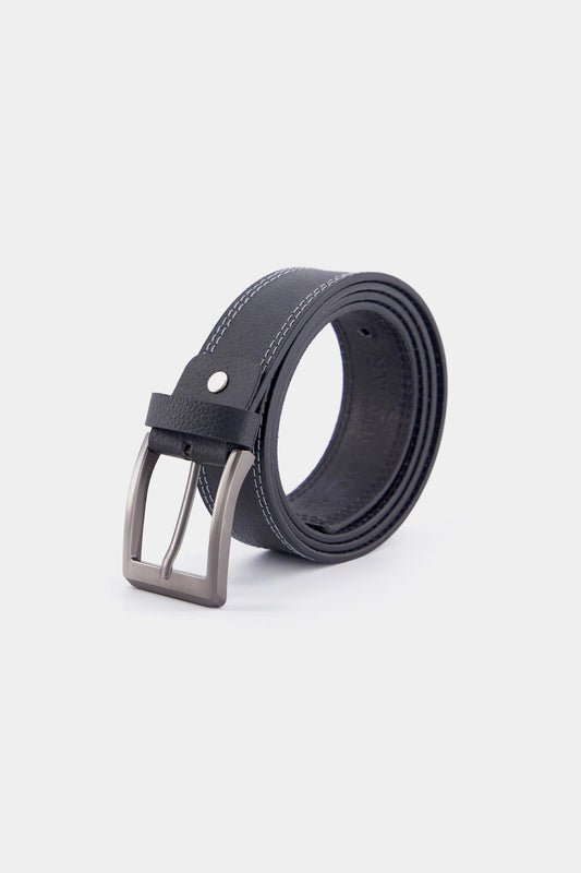 Leather Belt With Rectangular Buckle - Cougar Clothing