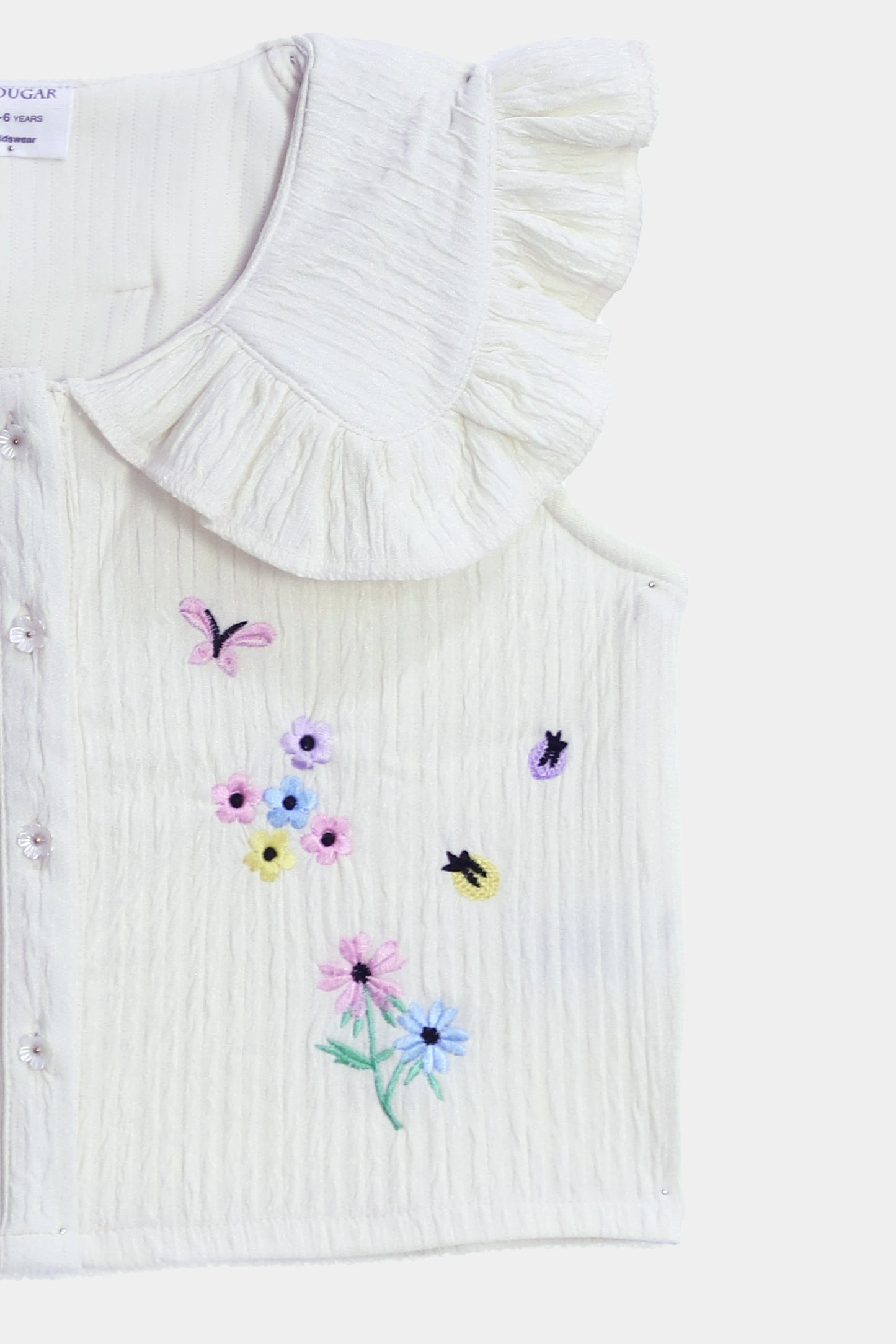 Bib Collar Embroidered Blouse - Cougar Clothing