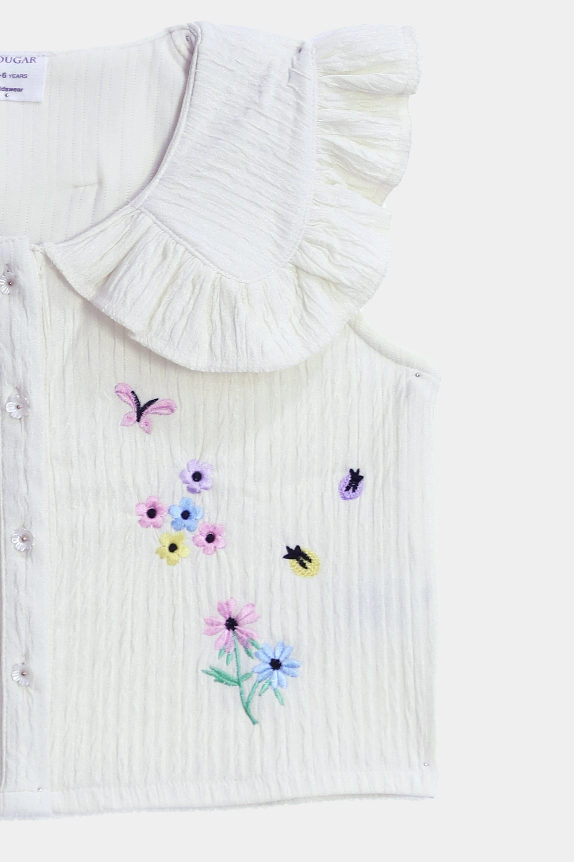 Bib Collar Embroidered Blouse - Cougar Clothing