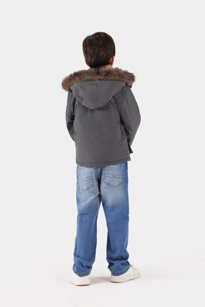 Faux Fur Hood Jacket - Cougar Clothing