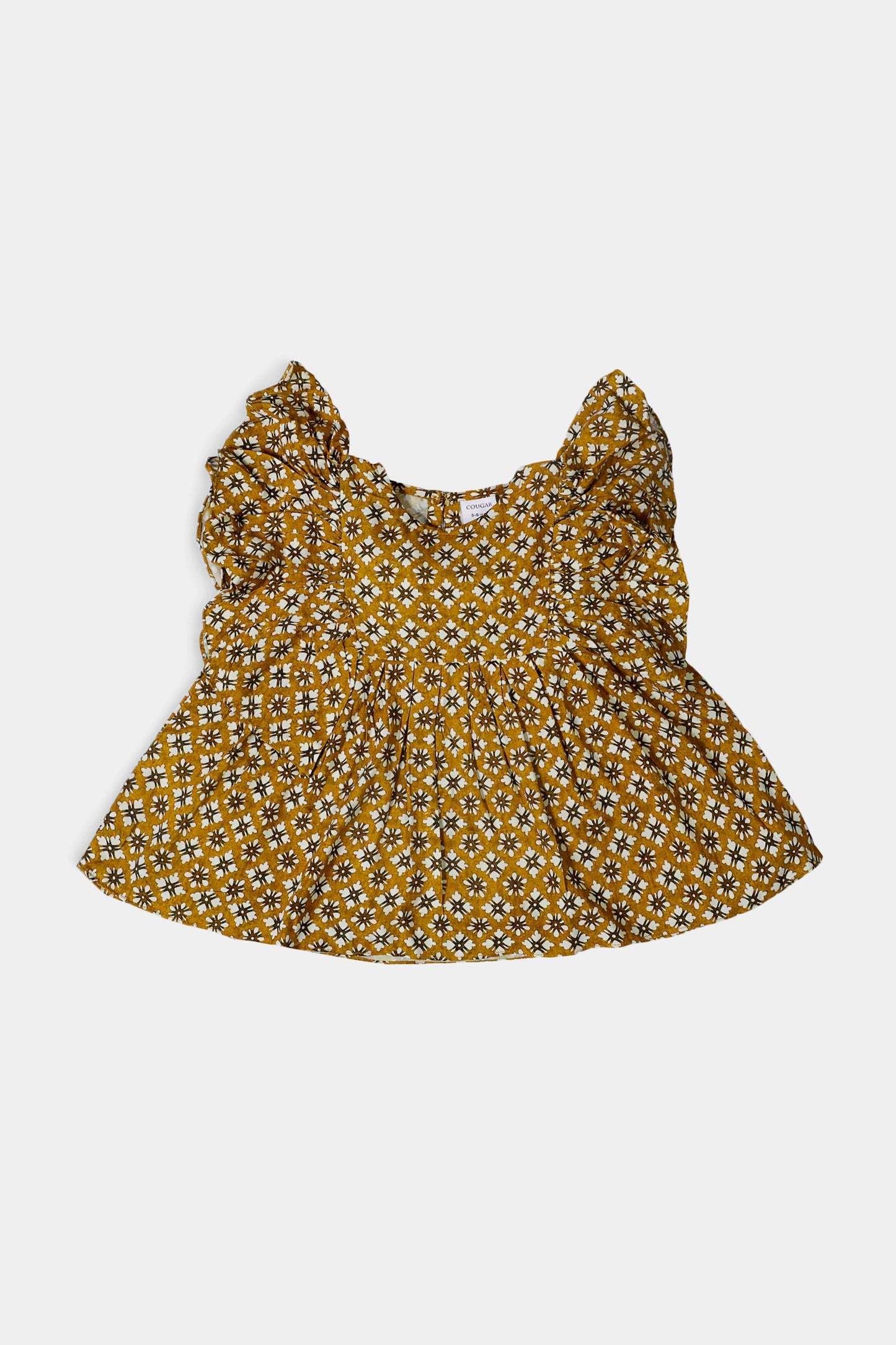 Ruffled Sleeved Dress - Cougar Clothing