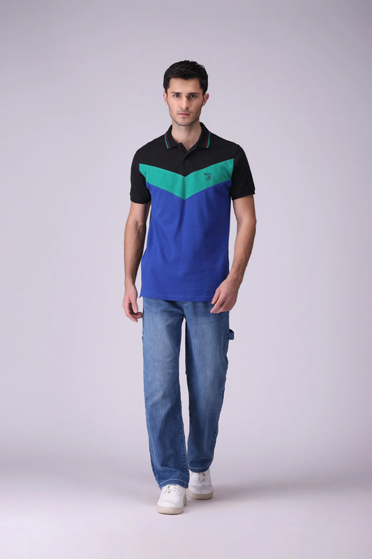 Contrast Paneled Polo - Cougar Clothing