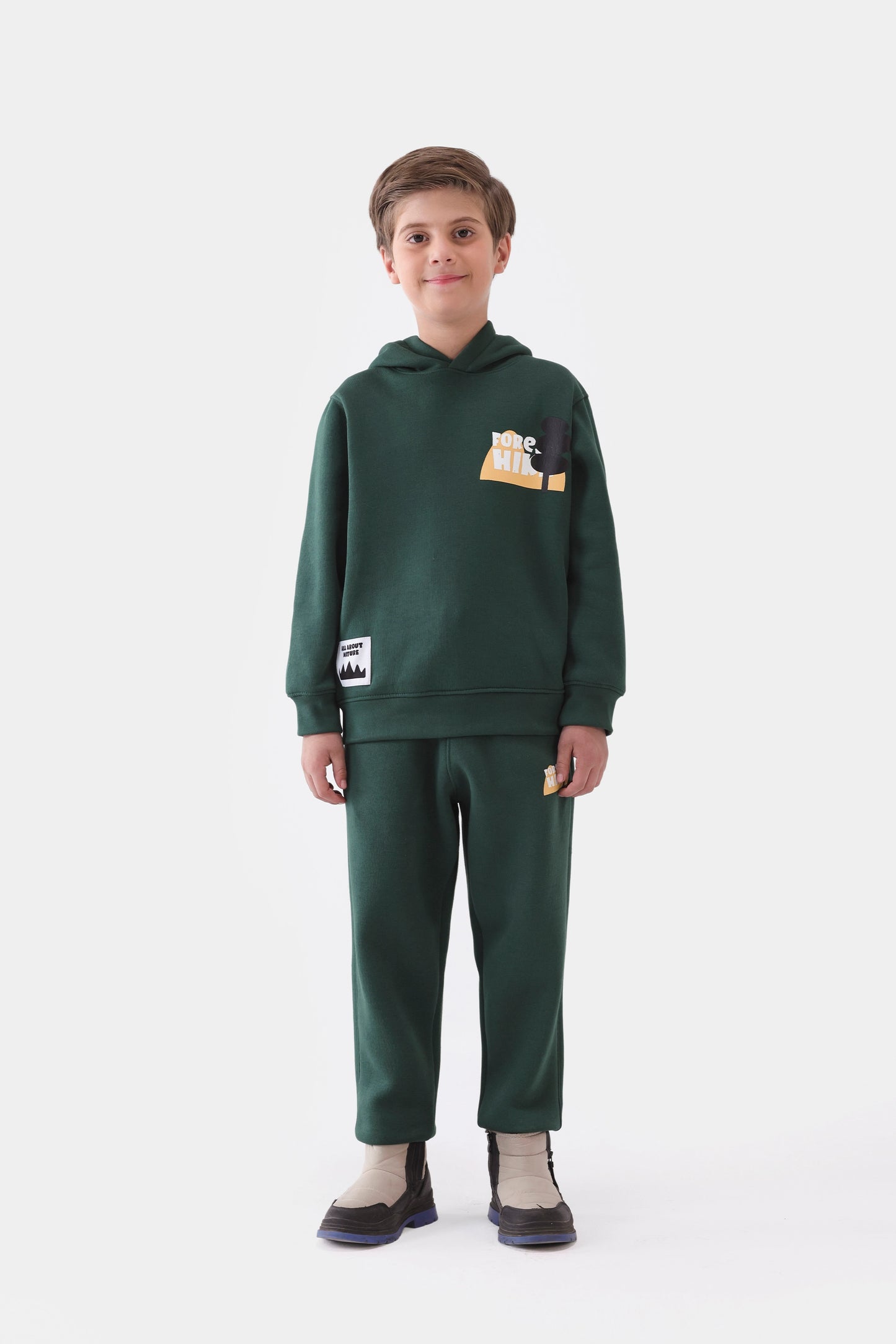 Printed Brushed-Inside Hoodie - Cougar Clothing