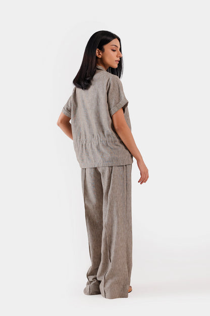 Pleated Textured Trousers - Cougar Clothing