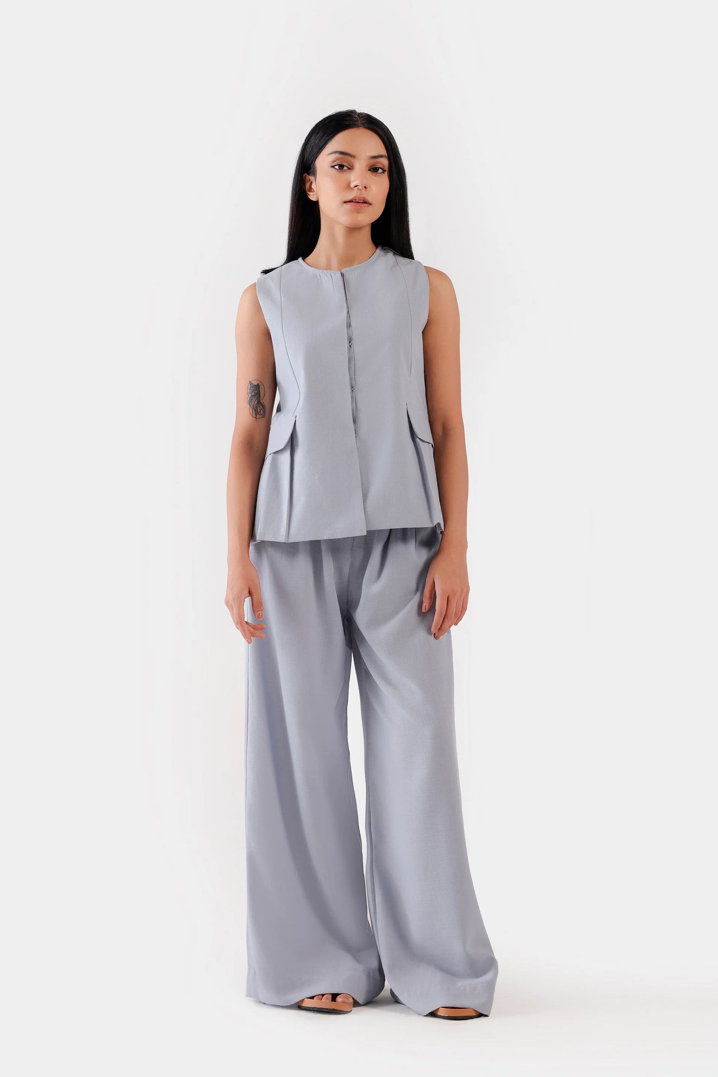 Flap Pleat-Detail Top - Cougar Clothing