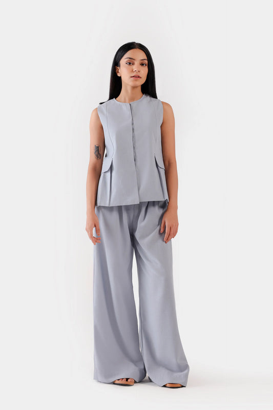 Flap Pleat-Detail Top - Cougar Clothing