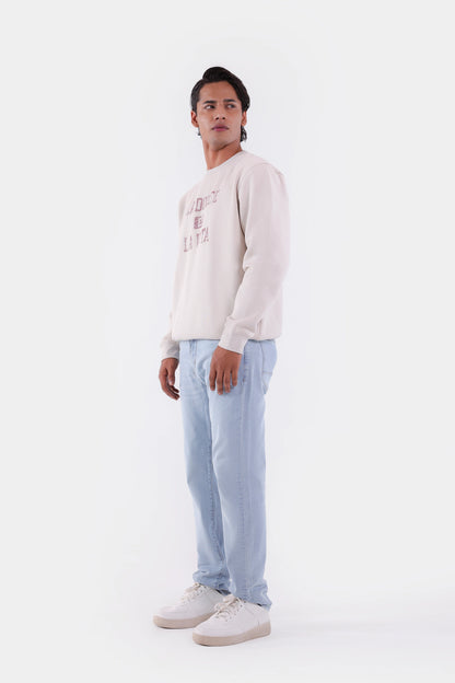 Text Print Fleece Sweatshirt - Cougar Clothing