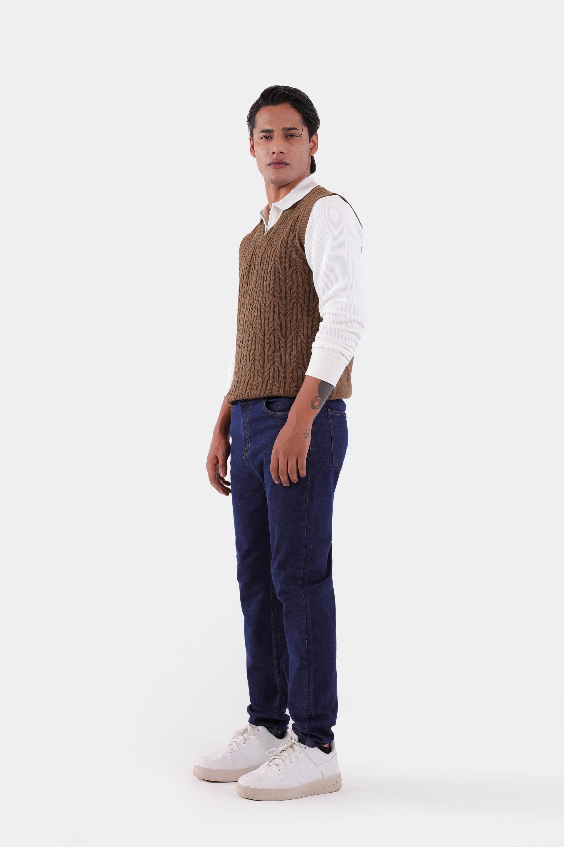 Textured Knit Sweater Vest - Cougar Clothing