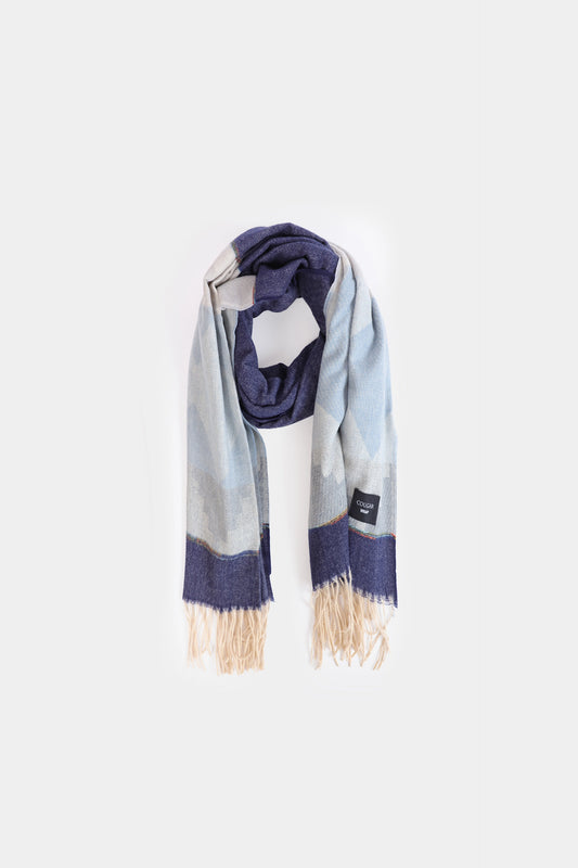 Color Block Knit Shawl - Cougar Clothing