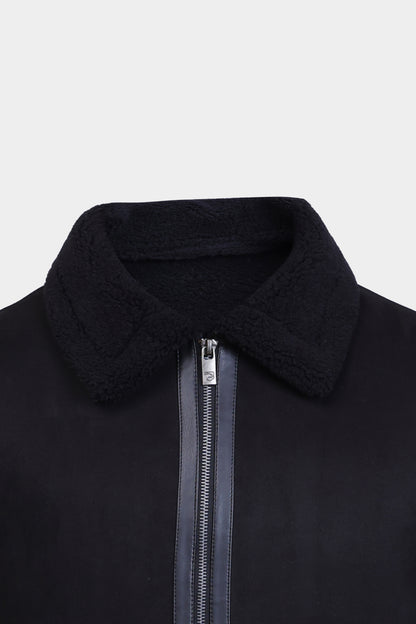 Suede Jacket With Sherpa Lining - Cougar Clothing