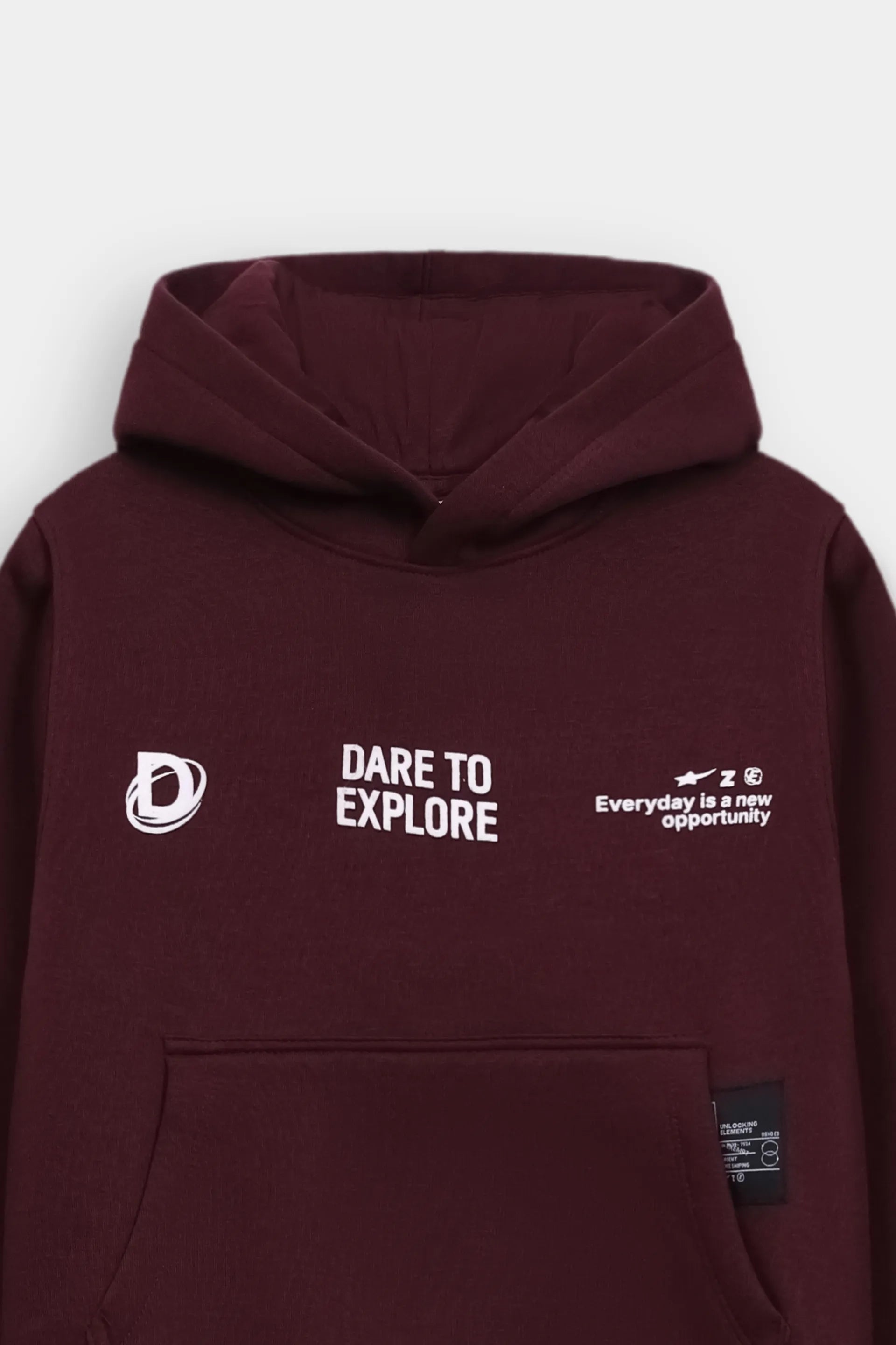 Text Print Fleece Hoodie - Cougar Clothing