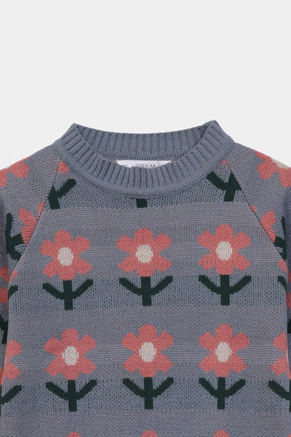 Floral Jacquard Sweater - Cougar Clothing