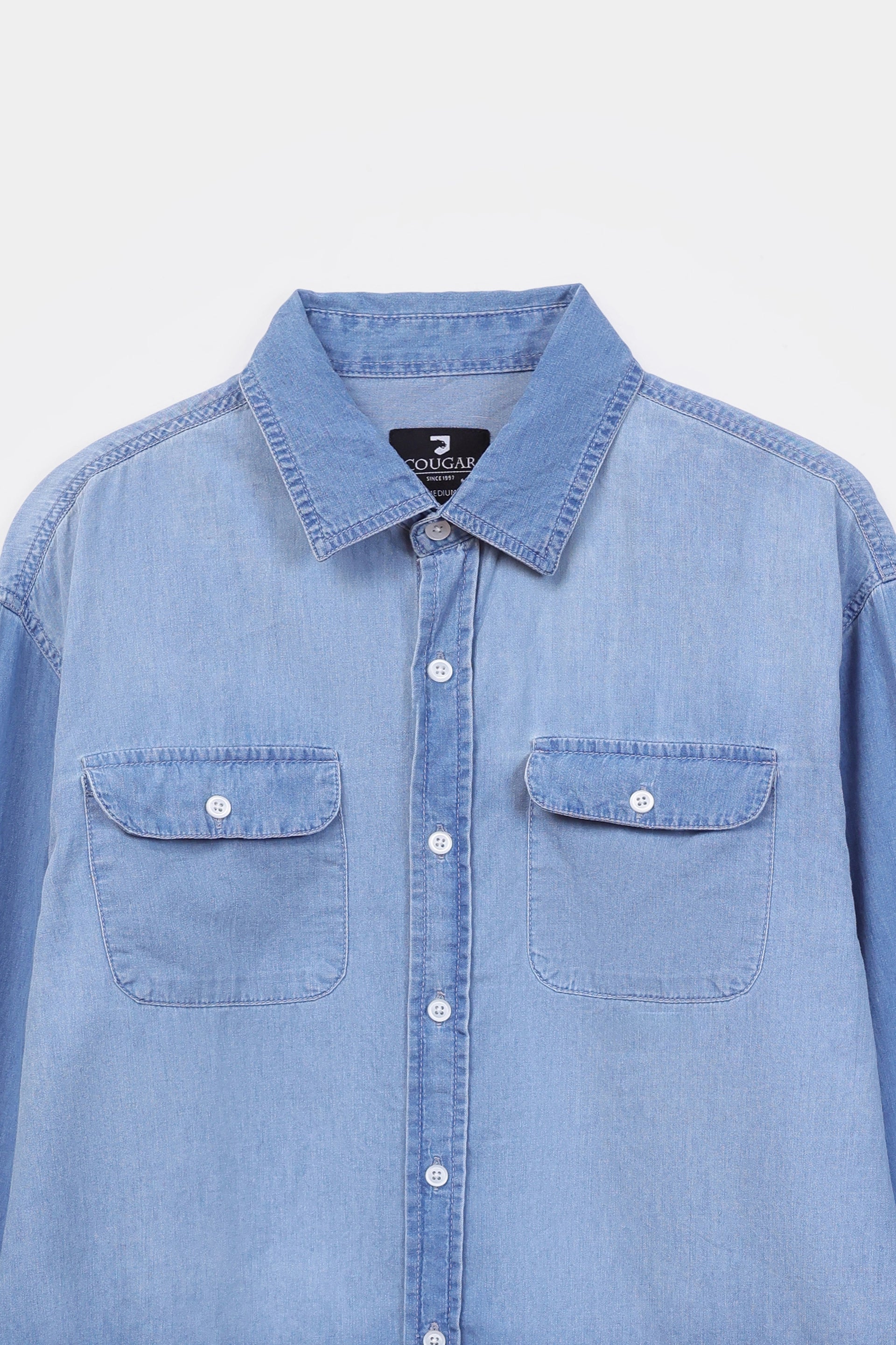 Denim Shirt With Flap Pockets - Cougar Clothing