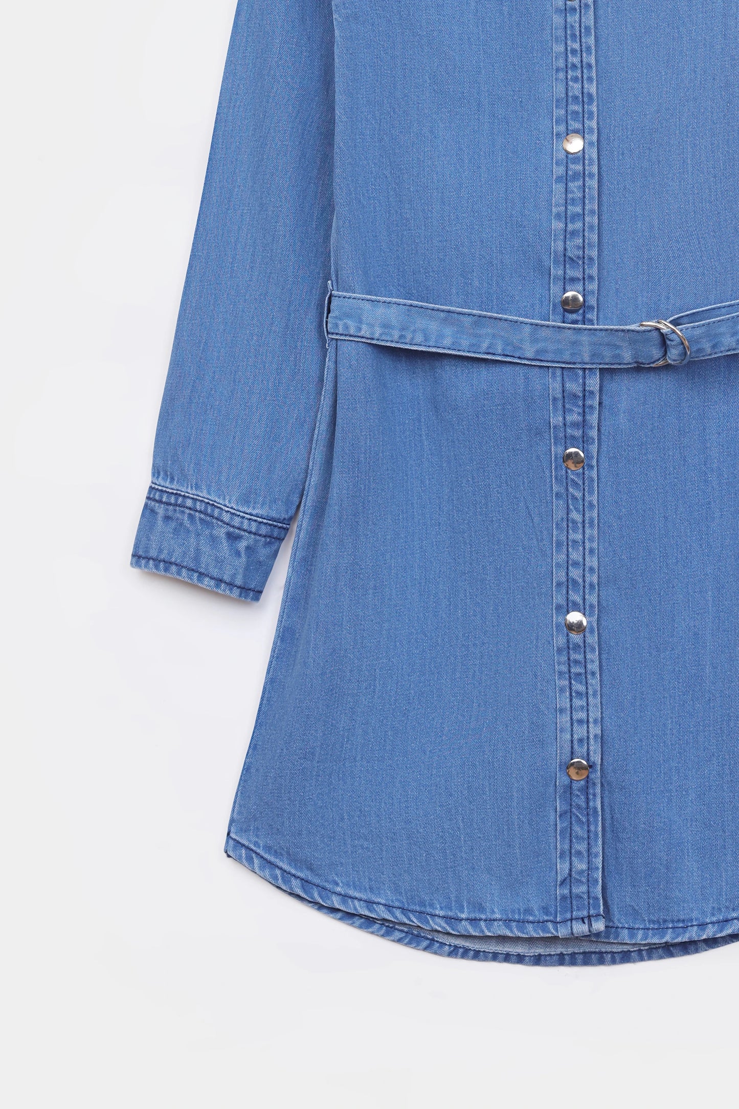 Belted Denim Dress - Cougar Clothing