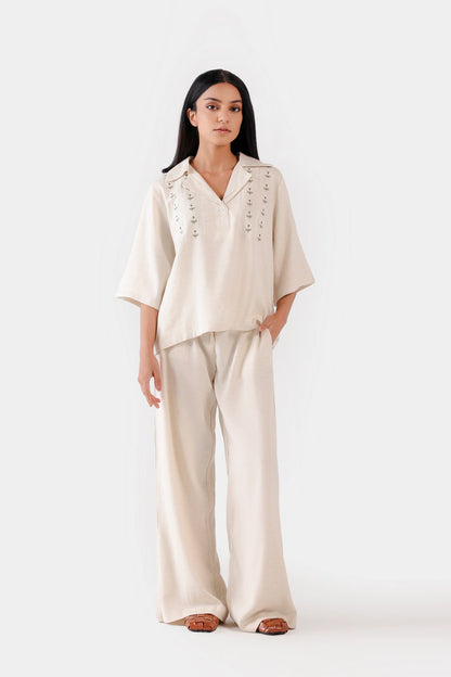 Slub Cotton Textured Trousers - Cougar Clothing