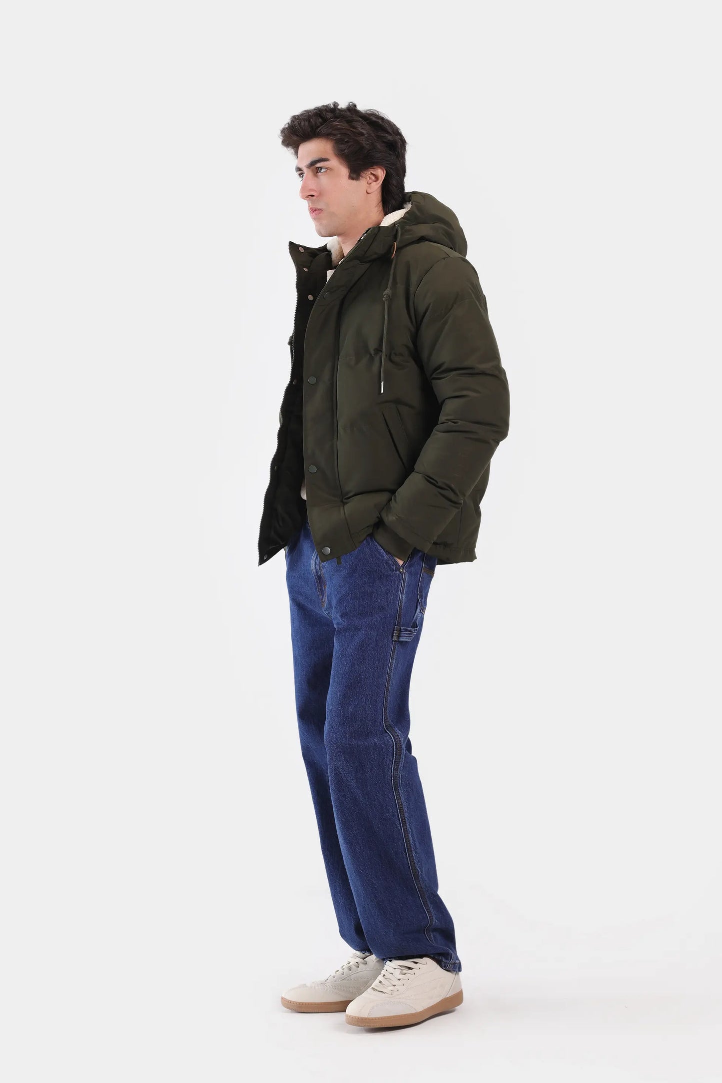 Puffer Jacket With Fleece Lined Hood - Cougar Clothing