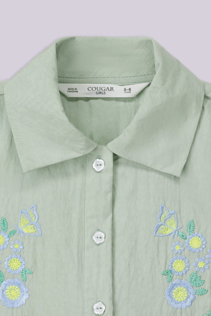 Embroidered Button-Down Shirt - Cougar Clothing