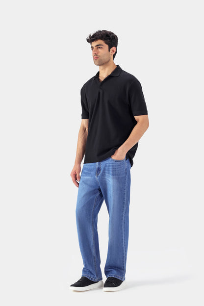 Relaxed Popcorn Knit Polo - Cougar Clothing