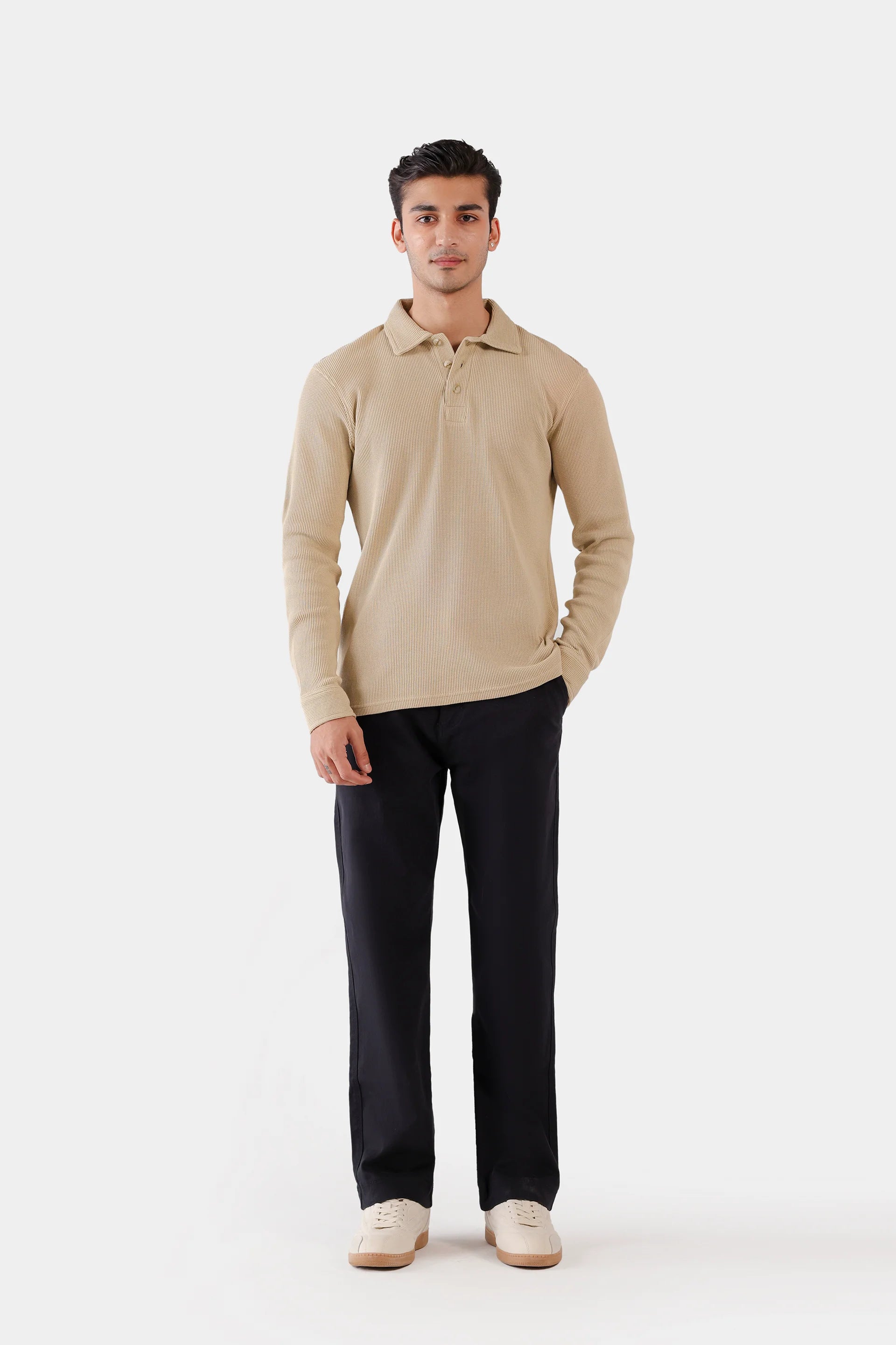 Waffle Knit Polo - Cougar Clothing