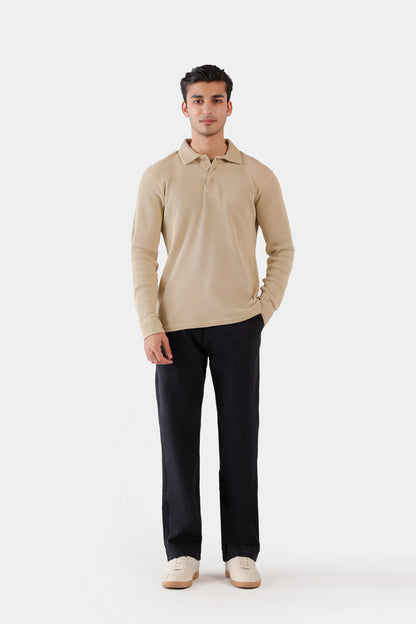 Waffle Knit Polo - Cougar Clothing