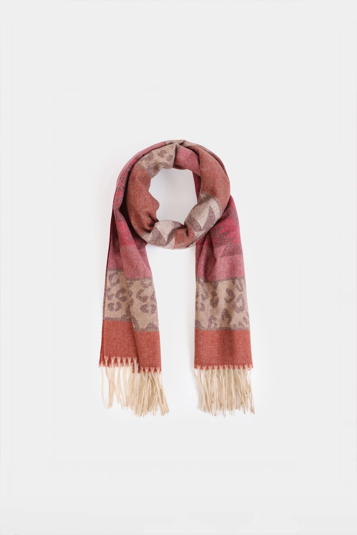 Contrast Pattern Knitted Shawl - Cougar Clothing