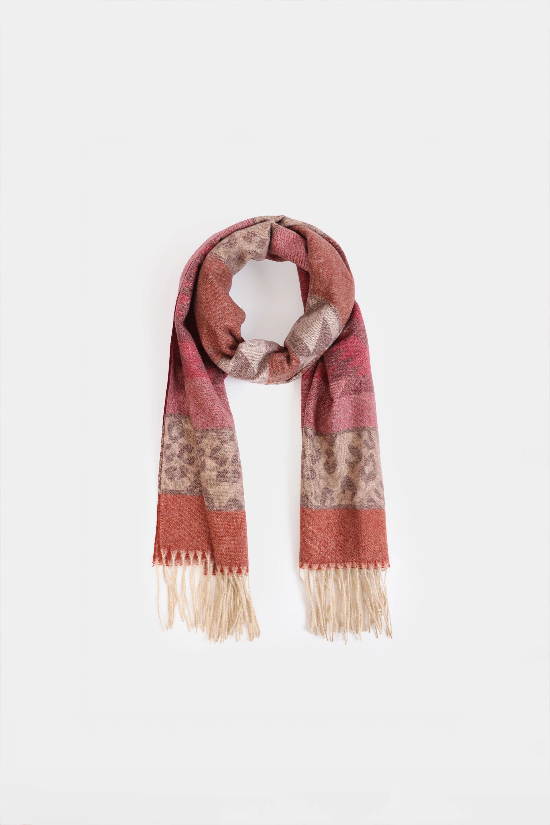 Contrast Pattern Knitted Shawl - Cougar Clothing