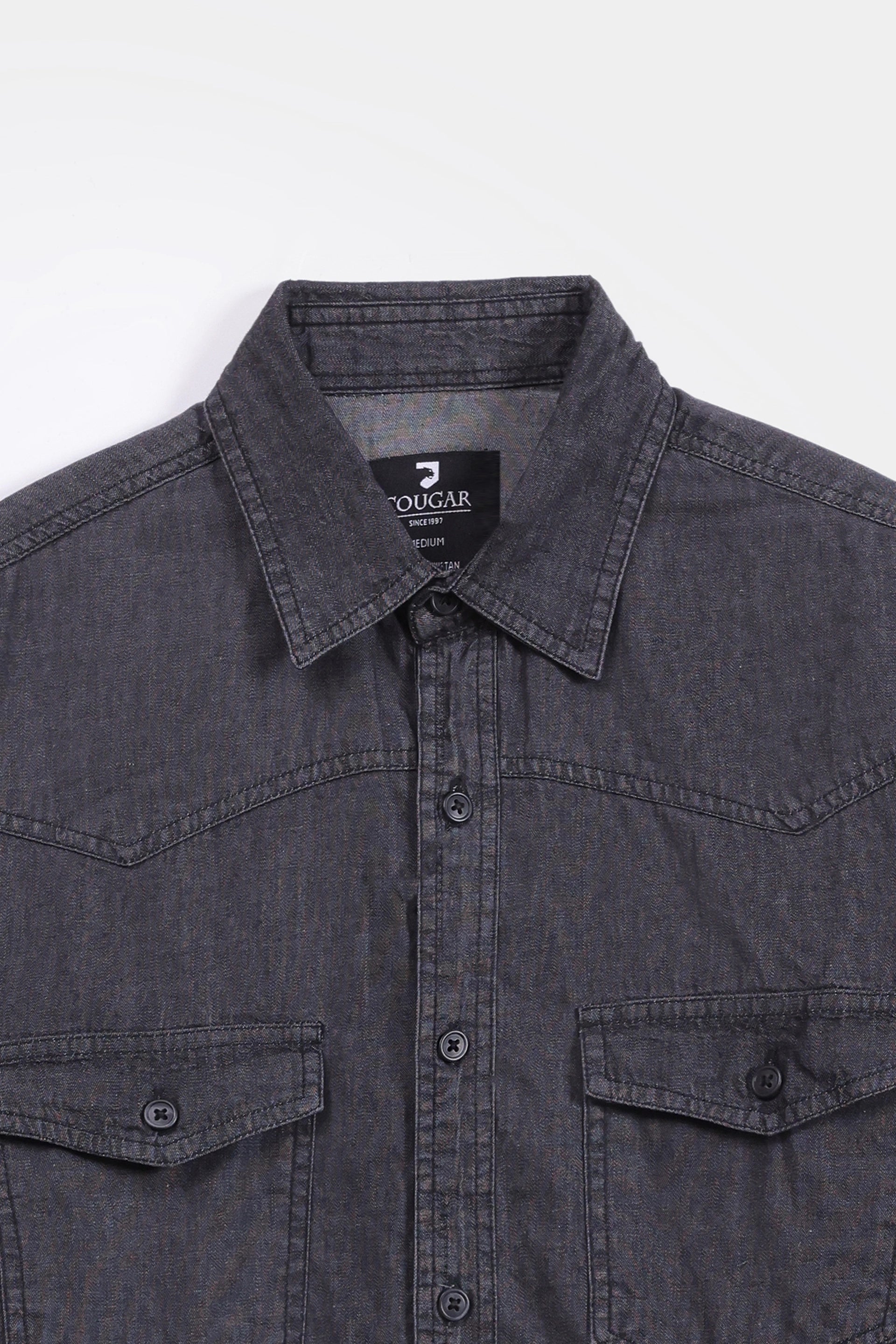 Flap Pockets Denim Shirt - Cougar Clothing