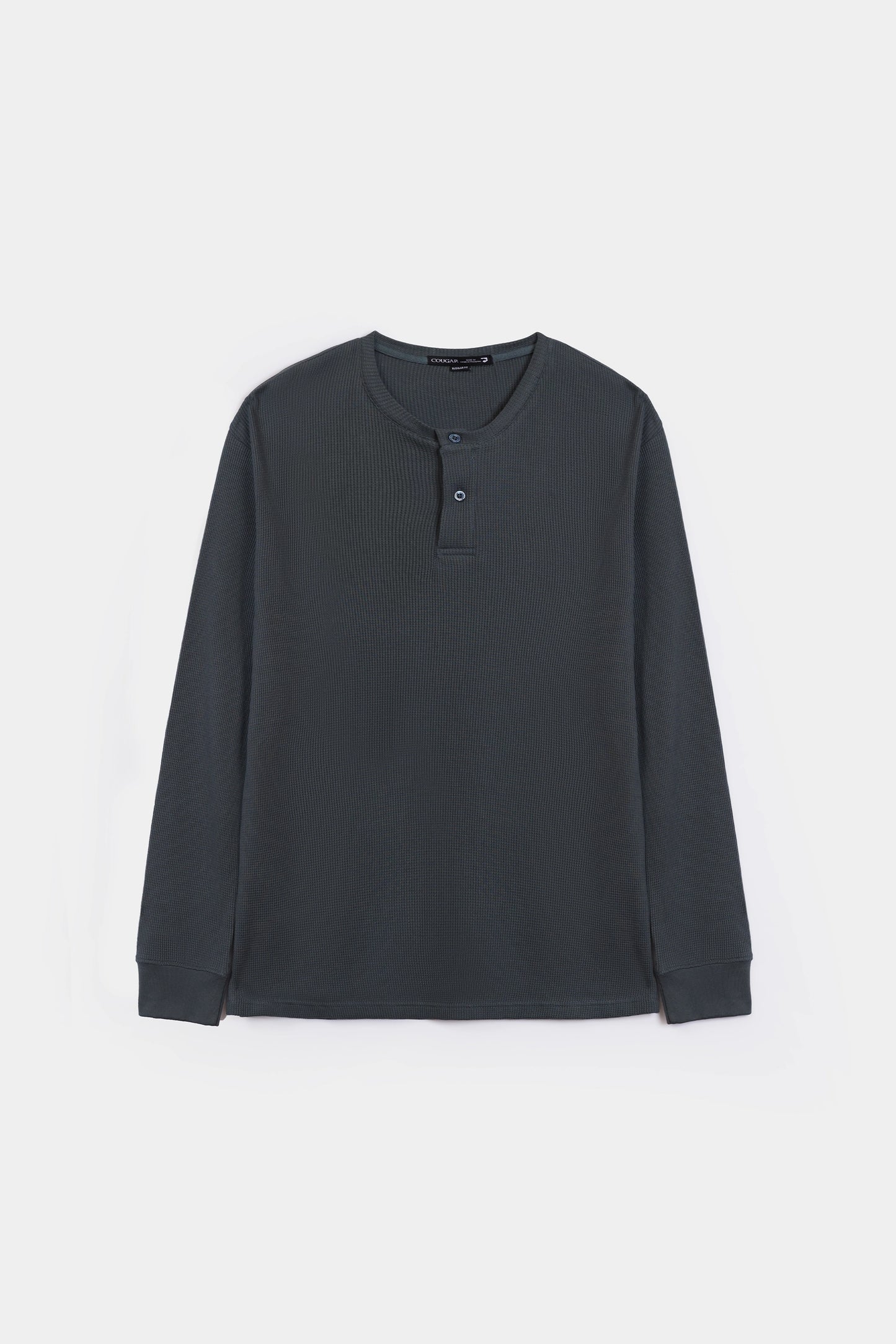 Waffle Knit Henley T-Shirt - Cougar Clothing
