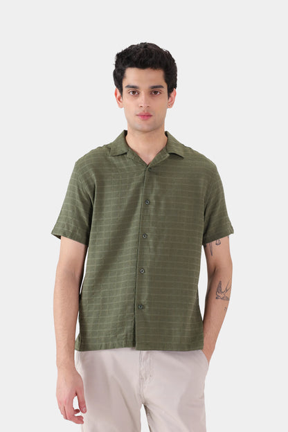 Textured Cotton Shirt - Cougar Clothing