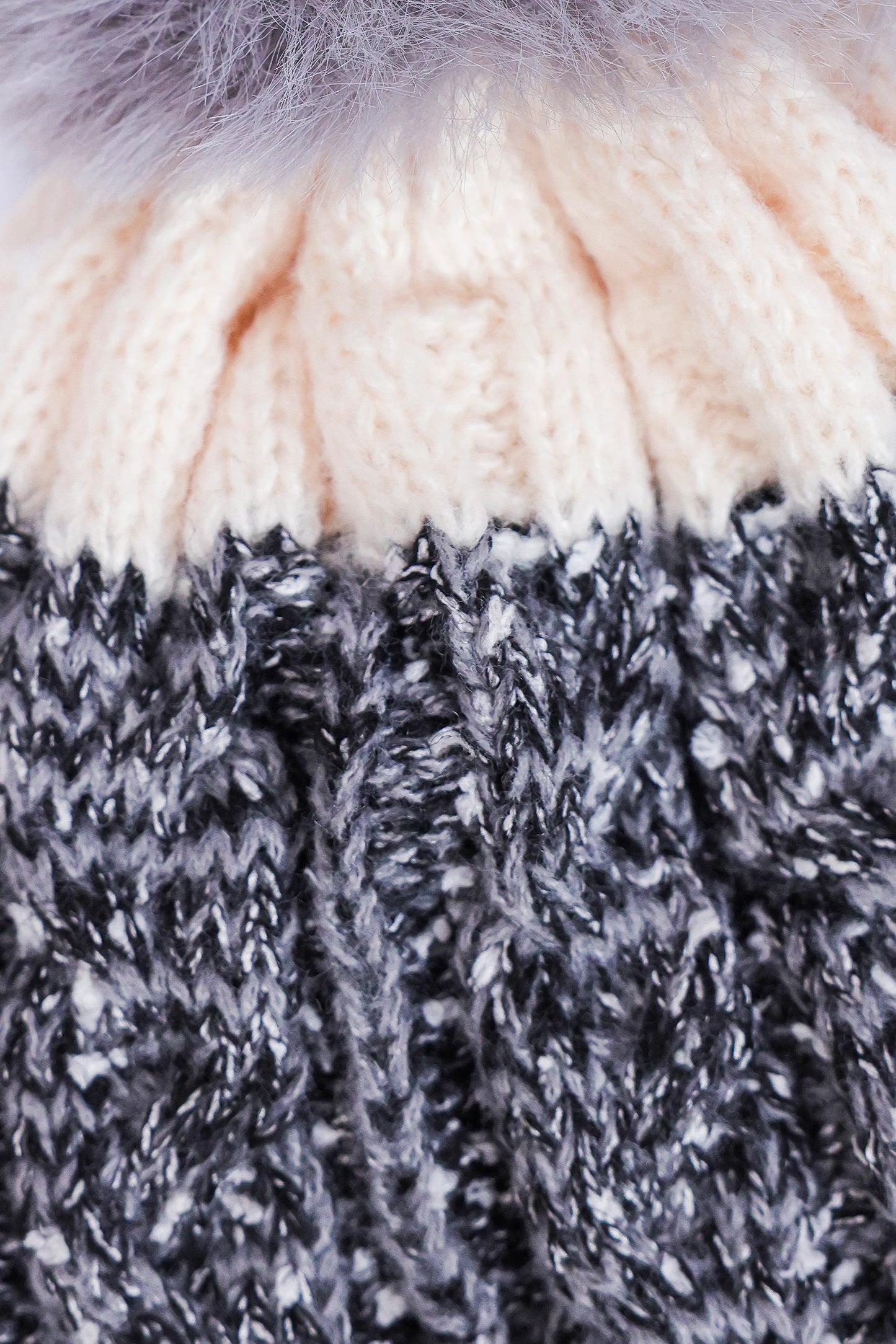 Patterned Knit Pom-Pom Beanie - Cougar Clothing