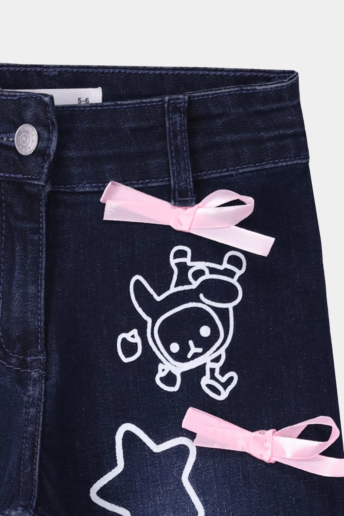 Marine Straight Jeans With Ribbon Bows - Cougar Clothing