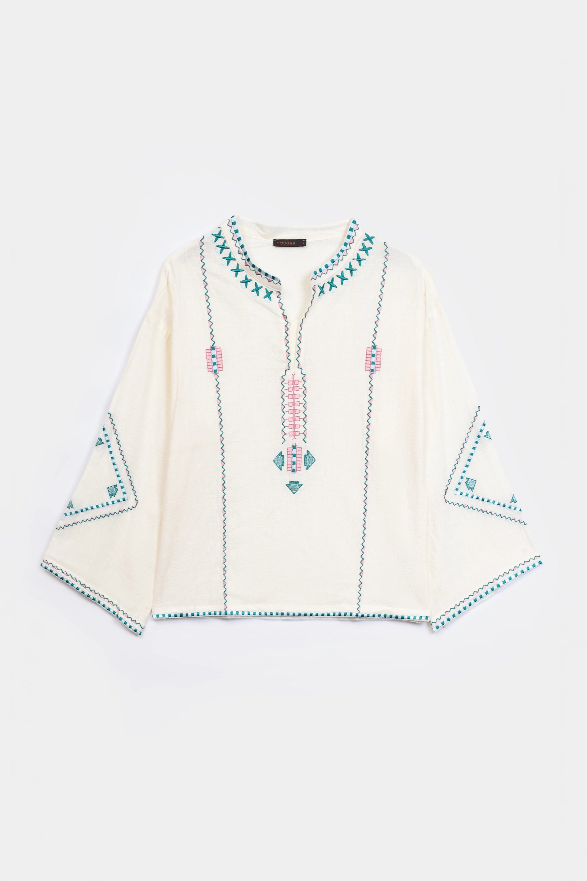 Embroidered Cross-Hatch Top - Cougar Clothing