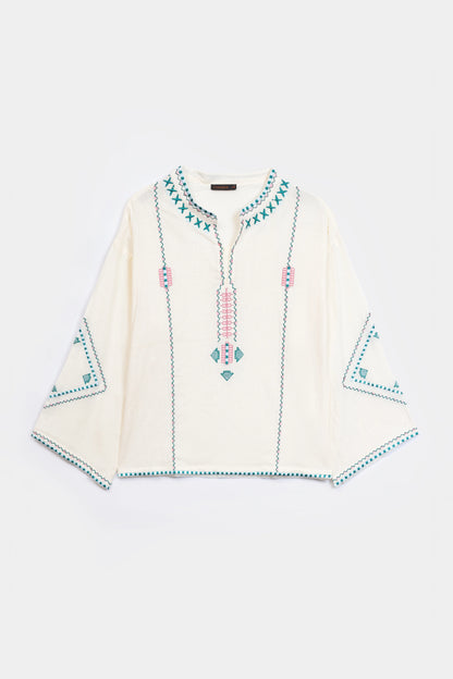 Embroidered Cross-Hatch Top - Cougar Clothing