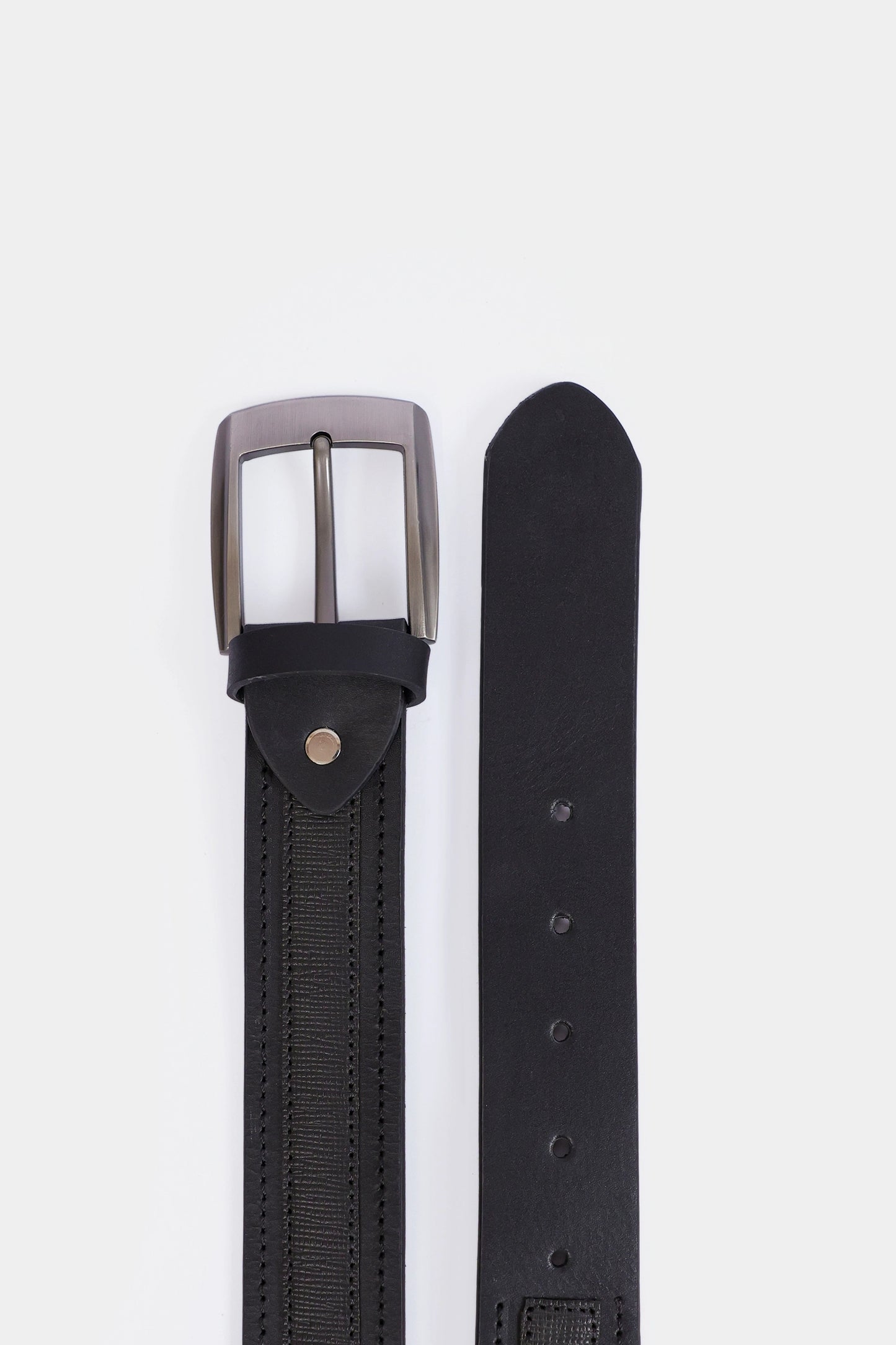 Tonal Stitched Leather Belt - Cougar Clothing