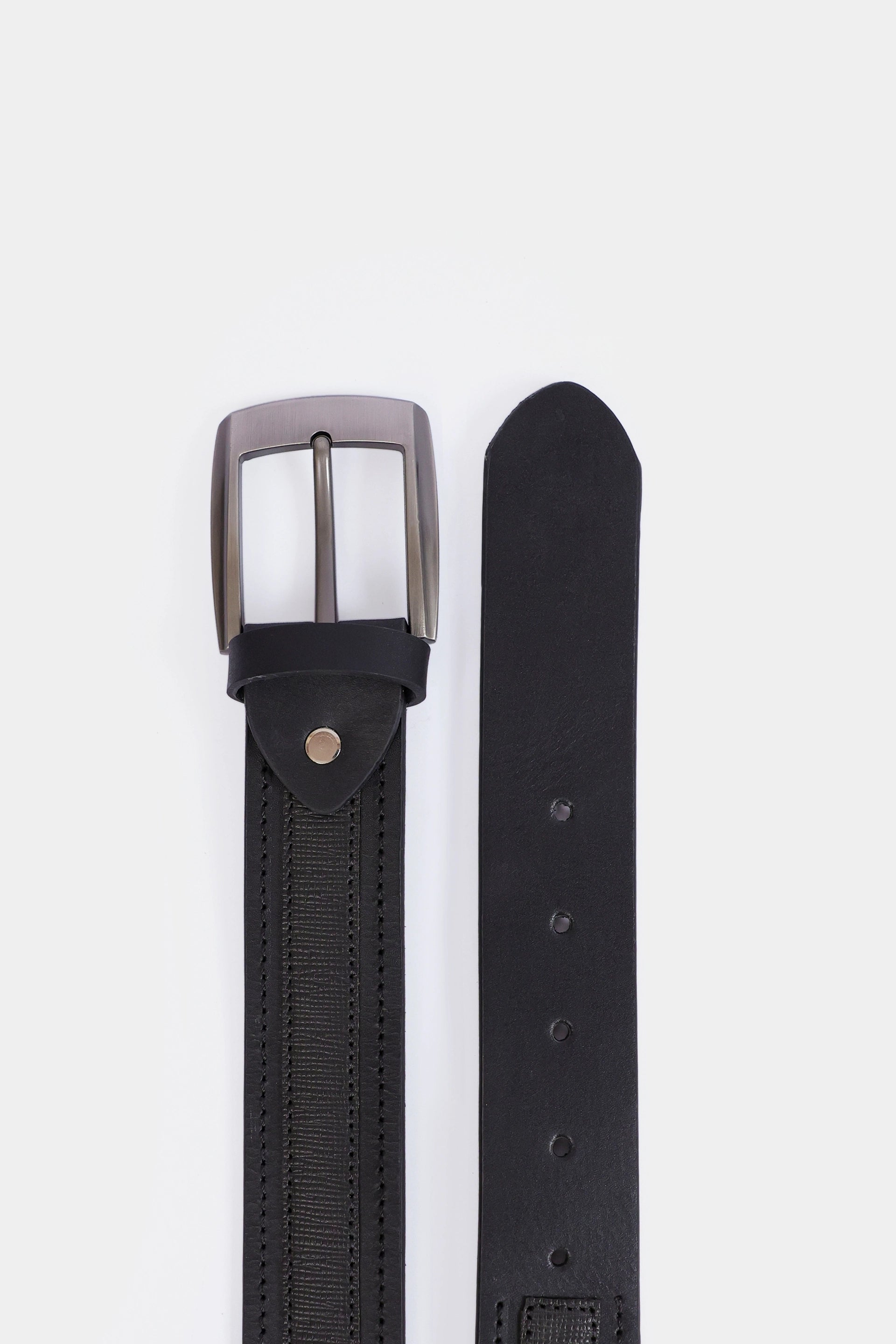 Tonal Stitched Leather Belt - Cougar Clothing