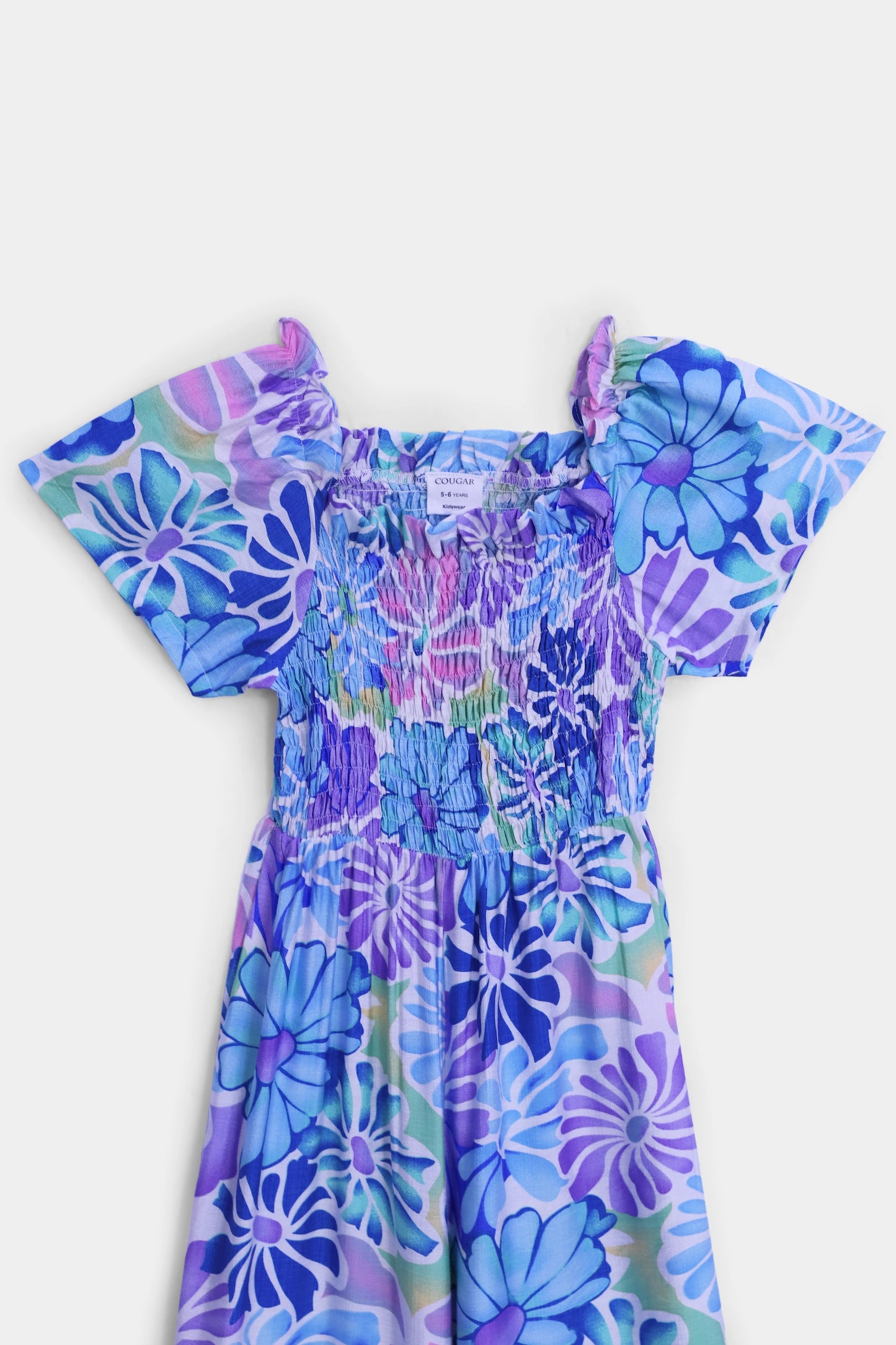 Printed Jumpsuit With Smocked Bodice - Cougar Clothing