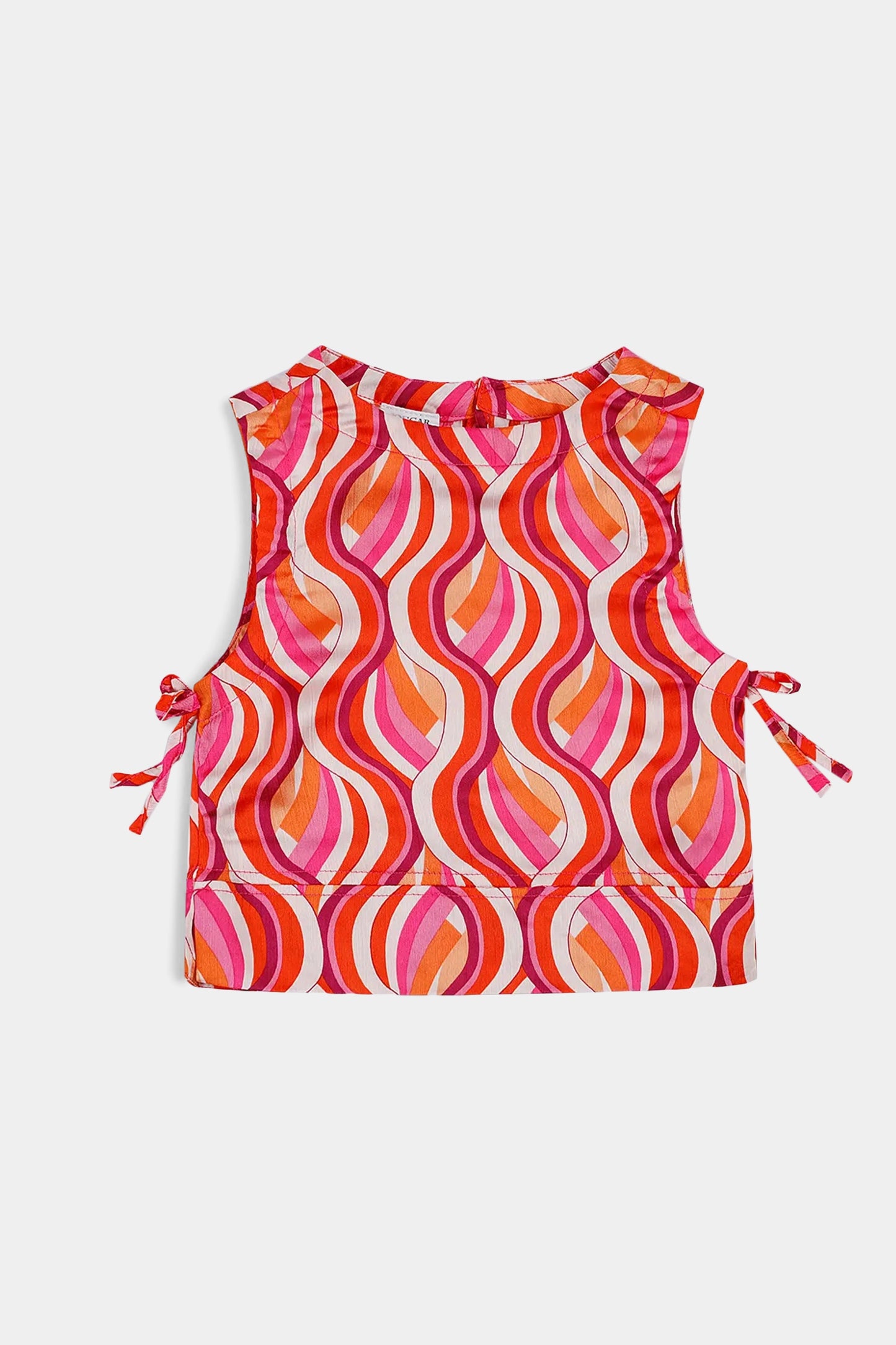 Printed Top With Side Bows - Cougar Clothing