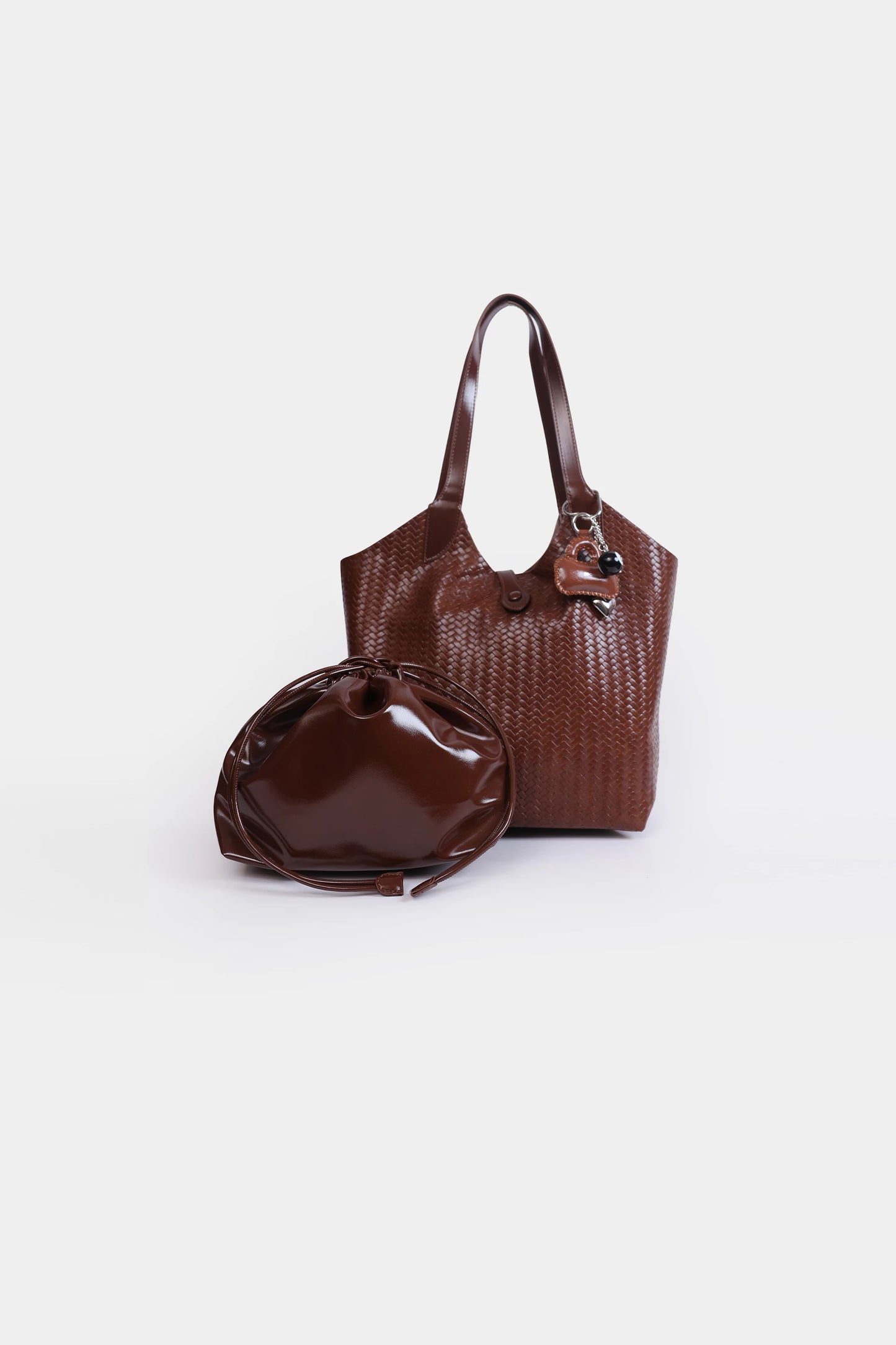 Textured Tote With Drawstring Pouch - Cougar Clothing