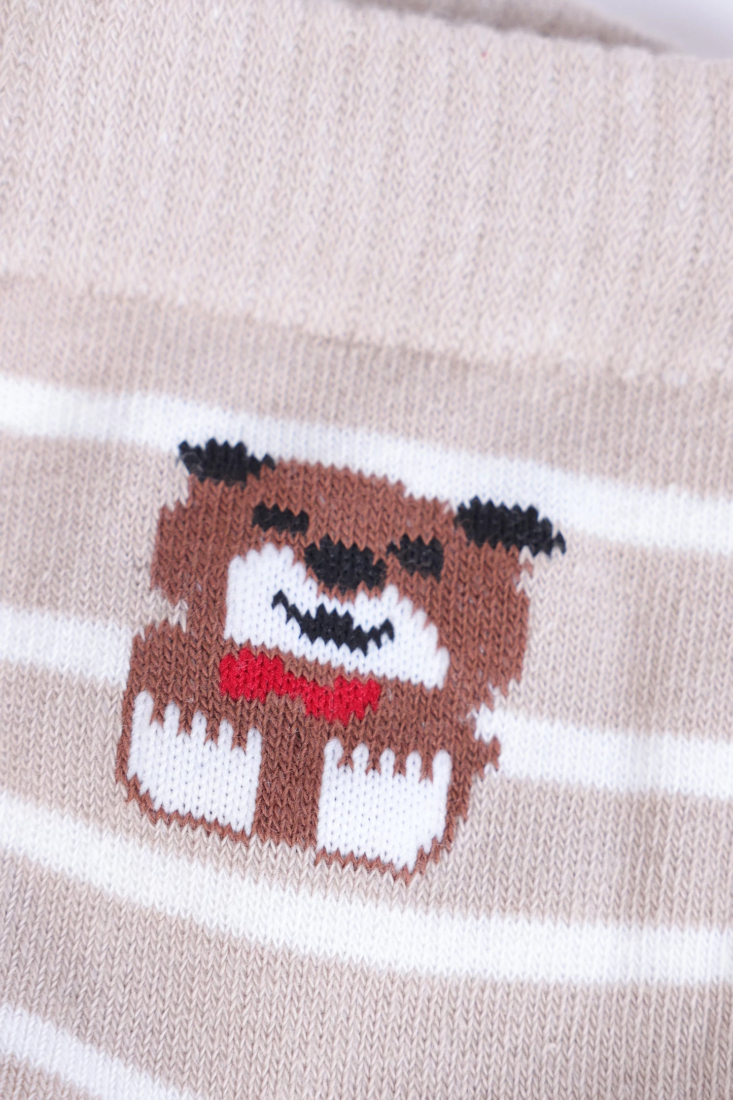 Pack of 3 Cute Bear Striped Socks