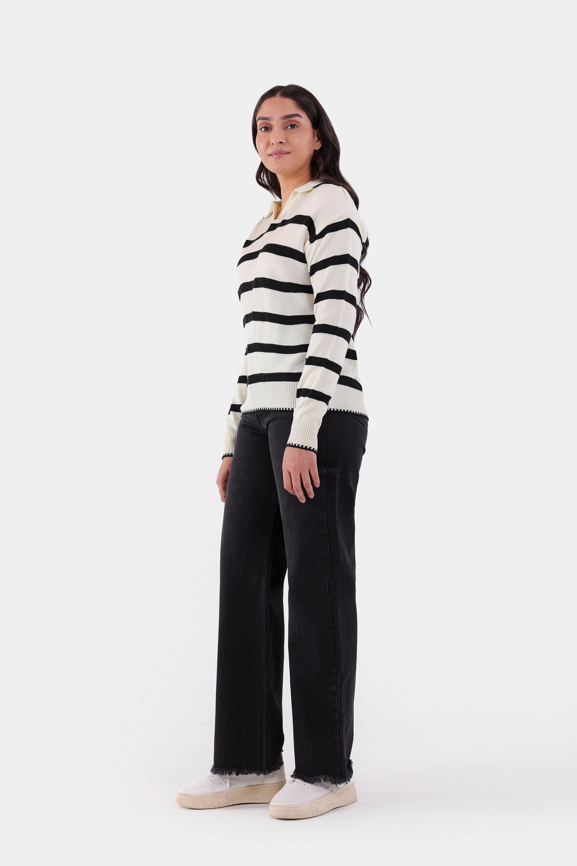 Striped Knit Sweater - Cougar Clothing